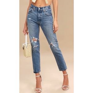 Levi’s 501 Distressed Skinny Jeans